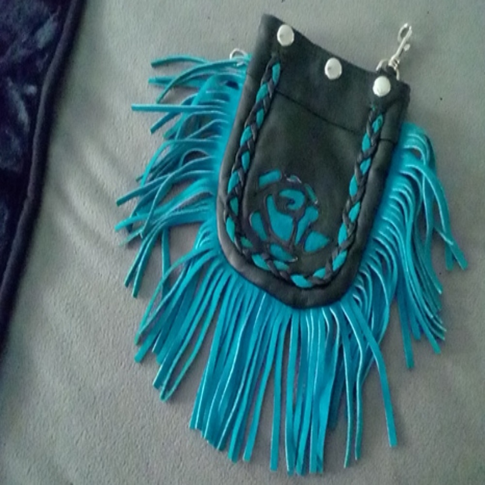 Genuine Leather Fringed Hip Bag